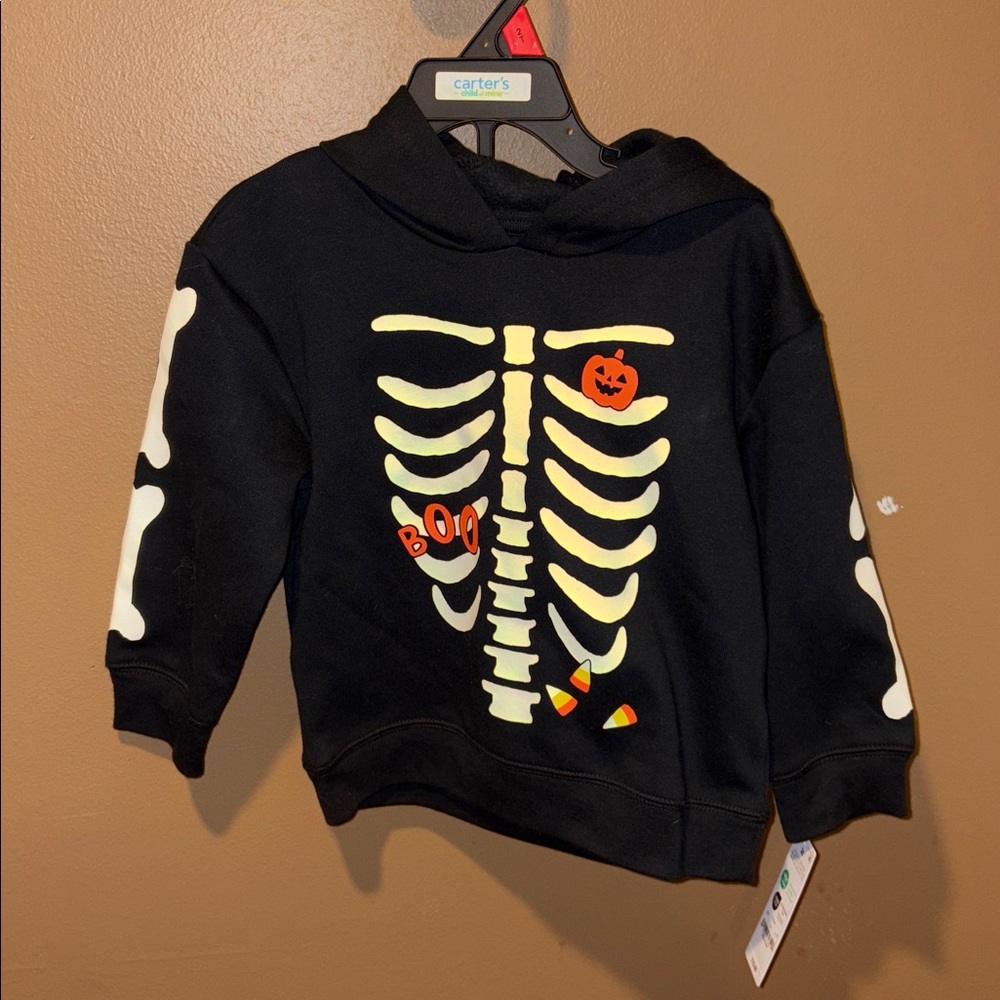 Carter's Black Halloween Skeleton Hoodie